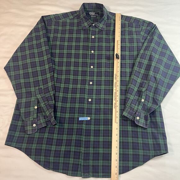 Polo Ralph Lauren Shirt Mens Size L Blackwatch Tartan Plaid Lowell Sport Cotton - Picture 7 of 14